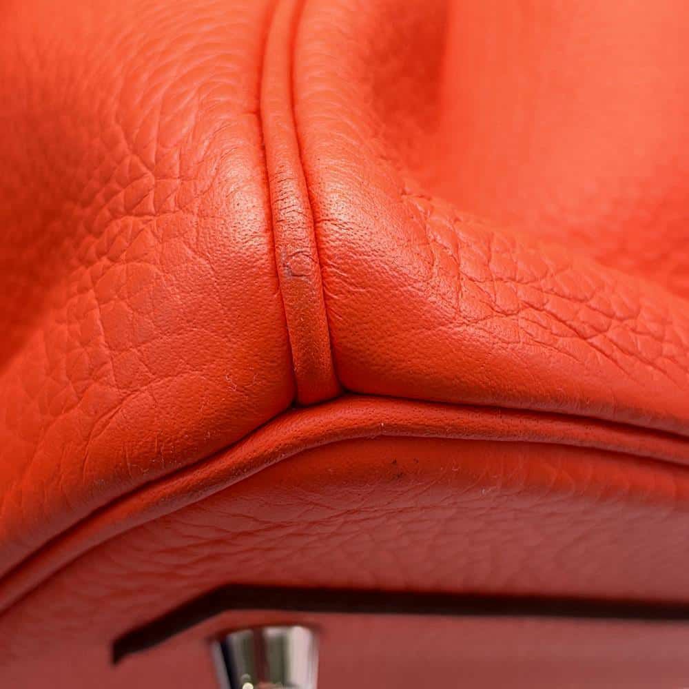 エルメス バーキン40 オレンジポピー/シルバー金具 トリヨンクレマンス T刻印 HERMES Birkin ハンドバッグ