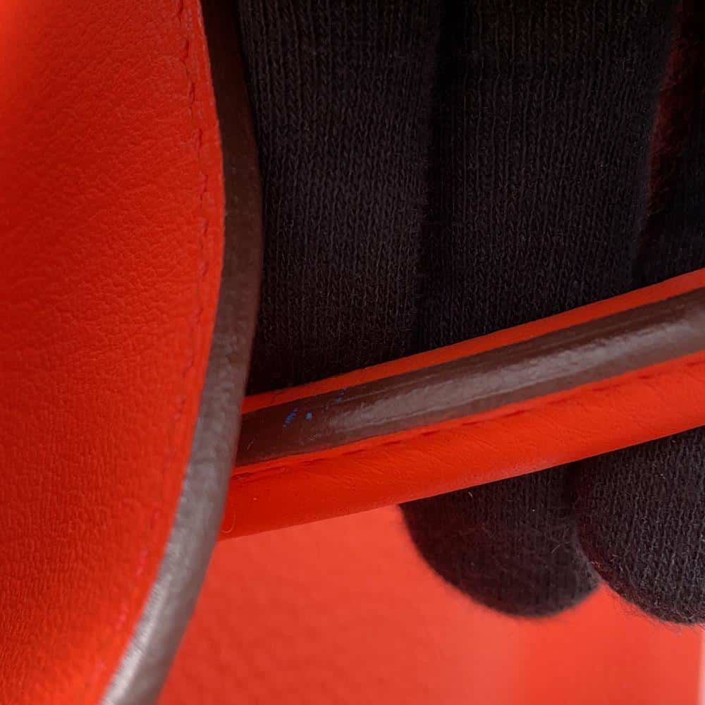 エルメス バーキン40 オレンジポピー/シルバー金具 トリヨンクレマンス T刻印 HERMES Birkin ハンドバッグ