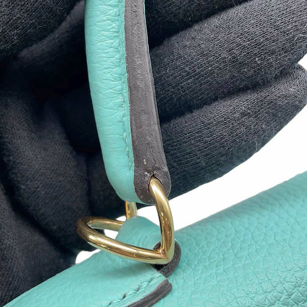 エルメス ハンドバッグ ケリー28 内縫い ブルーアトール/ゴールド金具 トゴ T刻印 2wayショルダー