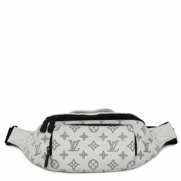 ルイヴィトン ボディバッグ モノグラム・シャドウ ラッシュ・バムバッグ M25227 LOUIS VUITTON ウエストバッグ 白