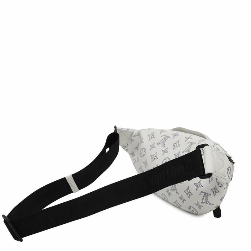 ルイヴィトン ボディバッグ モノグラム・シャドウ ラッシュ・バムバッグ M25227 LOUIS VUITTON ウエストバッグ 白