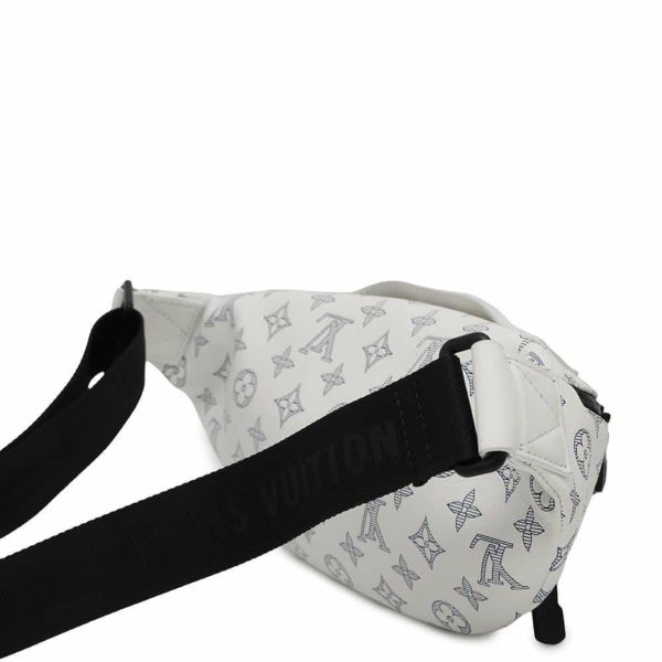 ルイヴィトン ボディバッグ モノグラム・シャドウ ラッシュ・バムバッグ M25227 LOUIS VUITTON ウエストバッグ 白