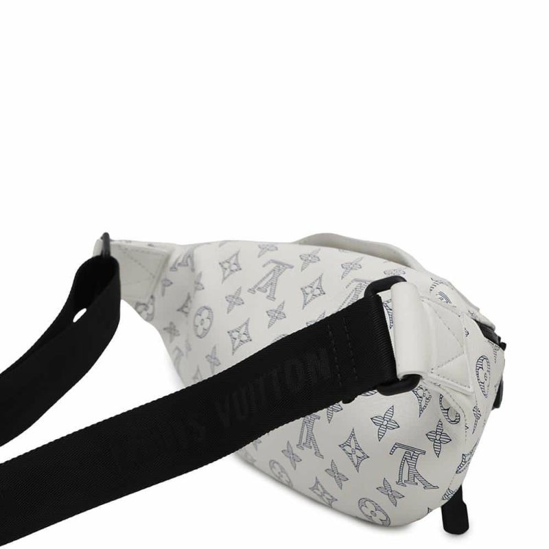 ルイヴィトン ボディバッグ モノグラム・シャドウ ラッシュ・バムバッグ M25227 LOUIS VUITTON ウエストバッグ 白