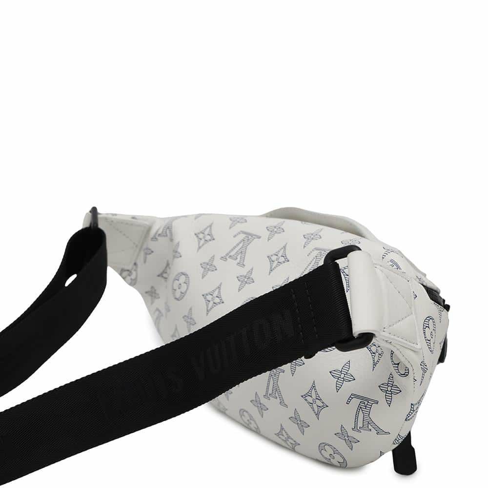 ルイヴィトン ボディバッグ モノグラム・シャドウ ラッシュ・バムバッグ M25227 LOUIS VUITTON ウエストバッグ 白