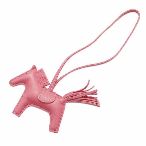 エルメス バッグチャーム ロデオ PM ローズアザレ ラムスキン Y刻印 HERMES チャーム
