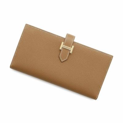 エルメス 長財布 ベアンスフレ ゴールド/シルバー金具 ヴォー