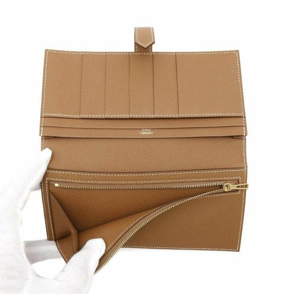 エルメス 長財布 ベアンスフレ ゴールド/ゴールド金具 エプソン W刻印 HERMES 財布