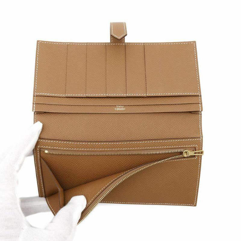 エルメス 長財布 ベアンスフレ ゴールド/ゴールド金具 エプソン W刻印 HERMES 財布
