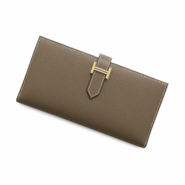 エルメス 長財布 ベアンスフレ エトゥープ/ゴールド金具 エプソン W刻印 HERMES 財布