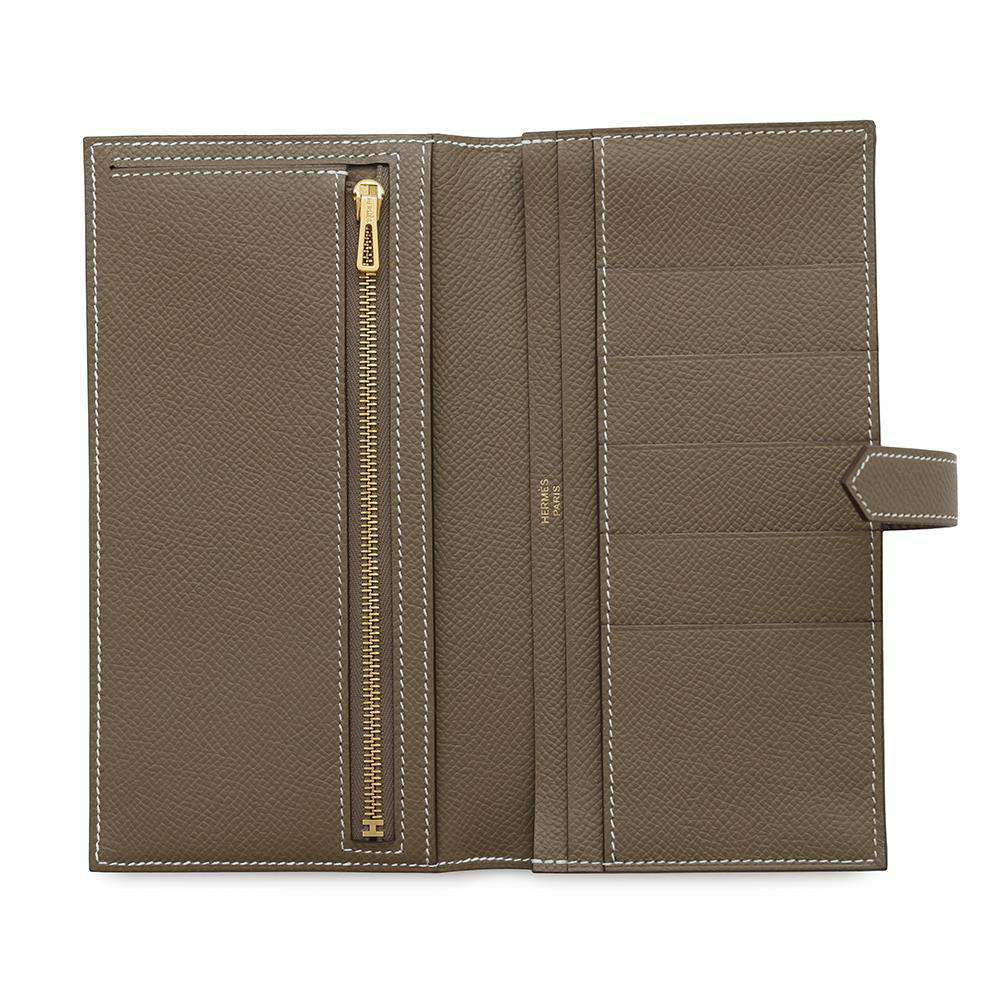 エルメス 長財布 ベアンスフレ エトゥープ/ゴールド金具 エプソン W刻印 HERMES 財布
