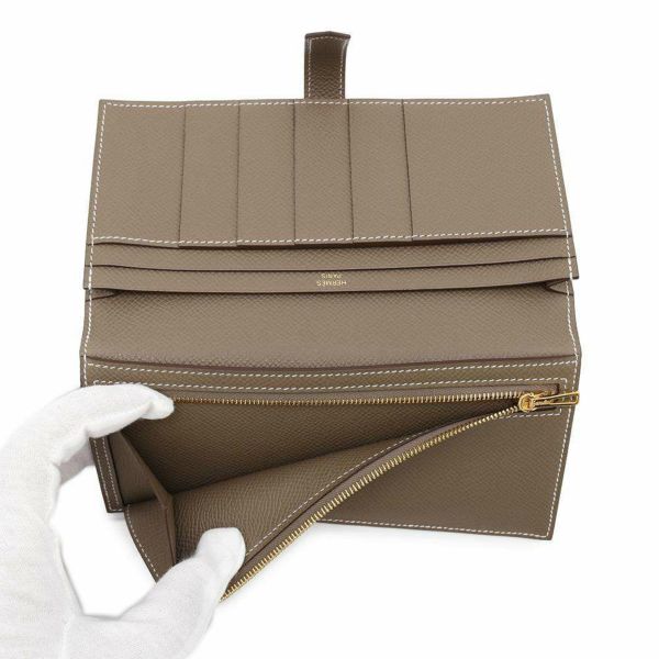 エルメス 長財布 ベアンスフレ エトゥープ/ゴールド金具 エプソン W刻印 HERMES 財布