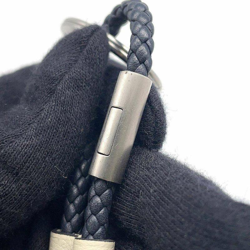 エルメス キーホルダー Hタトゥアージュ ブルーイドラ/シルバー金具 レザー HERMES チャーム