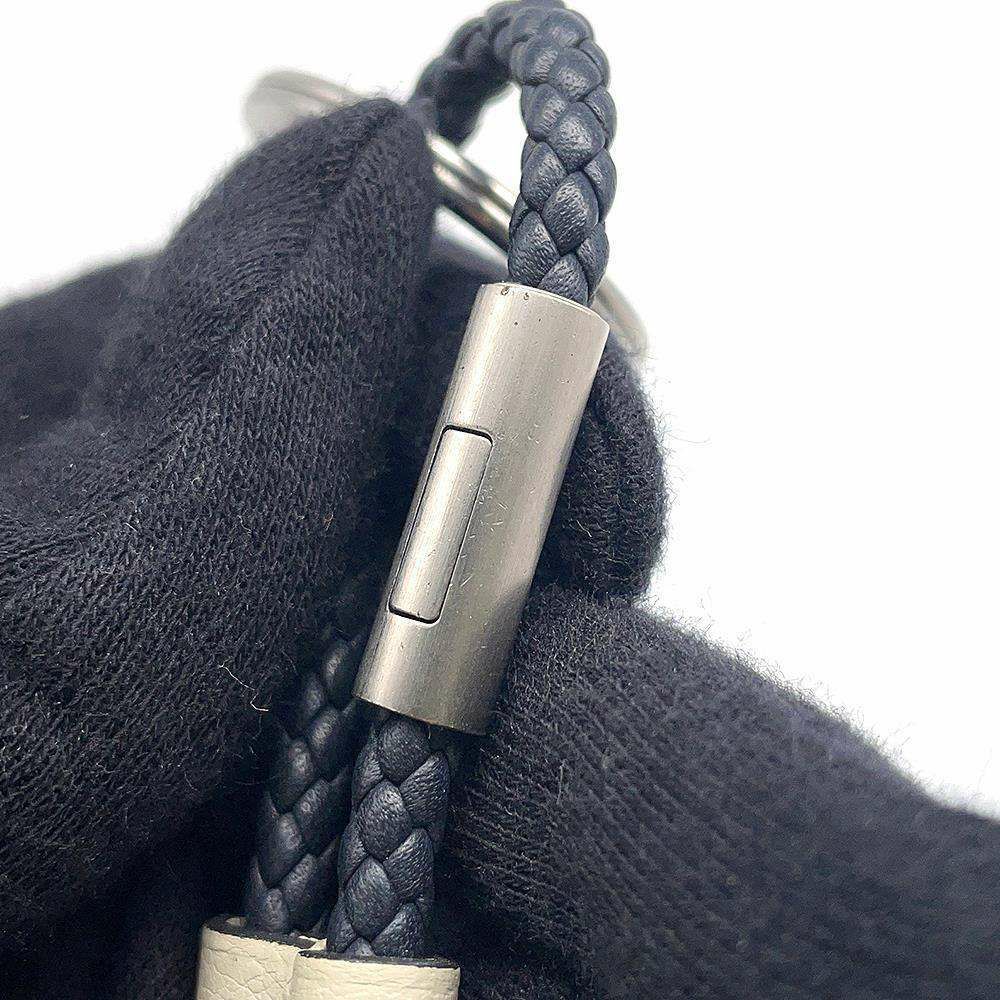 エルメス キーホルダー Hタトゥアージュ ブルーイドラ/シルバー金具 レザー HERMES チャーム