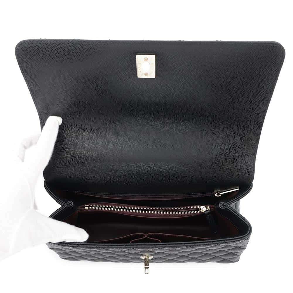 シャネル ハンドバッグ マトラッセ ココマーク フラップ キャビアスキン A92991 2way 黒