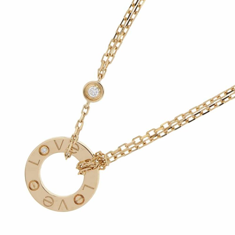 カルティエ ネックレス ラブ サークル ネックレス ダイヤモンド2P 0.03ct K18PGピンクゴールド B7219500 Cartier ジュエリー