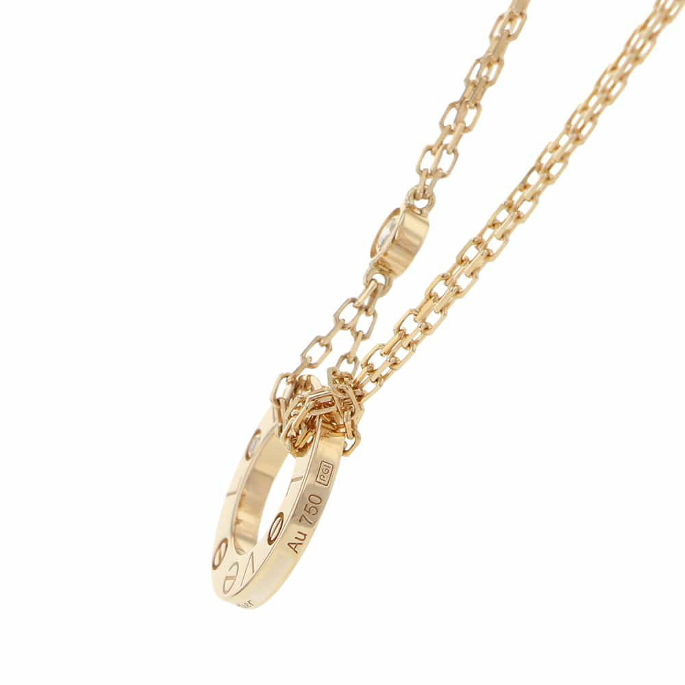 カルティエ ネックレス ラブ サークル ネックレス ダイヤモンド2P 0.03ct K18PGピンクゴールド B7219500 Cartier ジュエリー