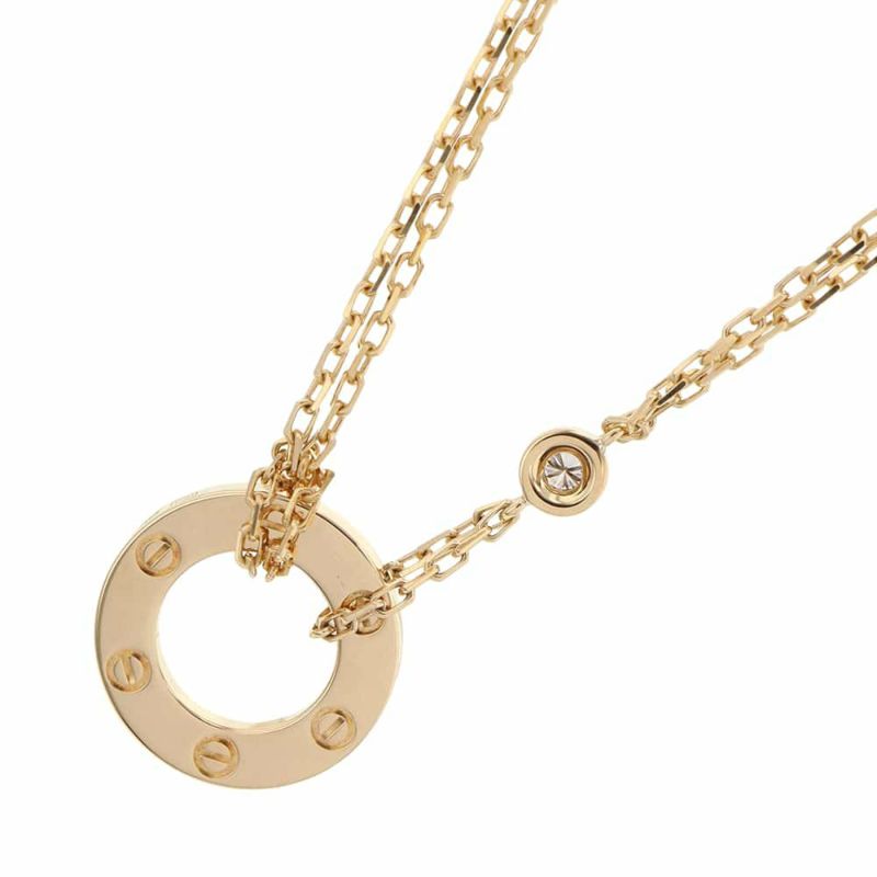 カルティエ ネックレス ラブ サークル ネックレス ダイヤモンド2P 0.03ct K18PGピンクゴールド B7219500 Cartier ジュエリー