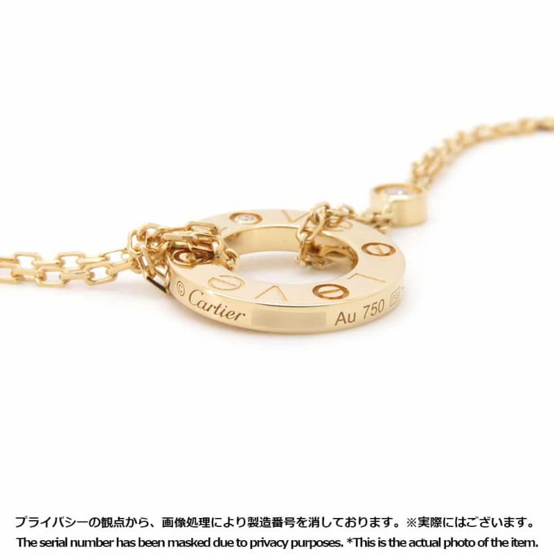 カルティエ ネックレス ラブ サークル ネックレス ダイヤモンド2P 0.03ct K18PGピンクゴールド B7219500 Cartier ジュエリー