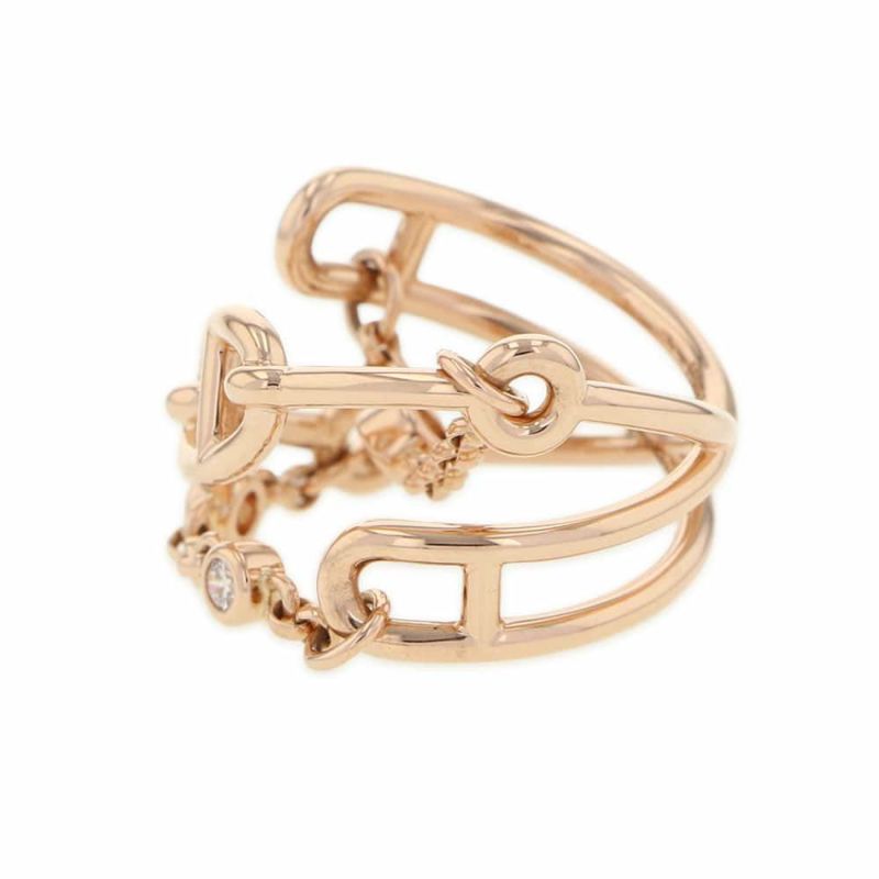 エルメス リング シェーヌダンクル カオスMM ダイヤモンド 3P 0.22ct K18PGピンクゴールド リングサイズ54 指輪