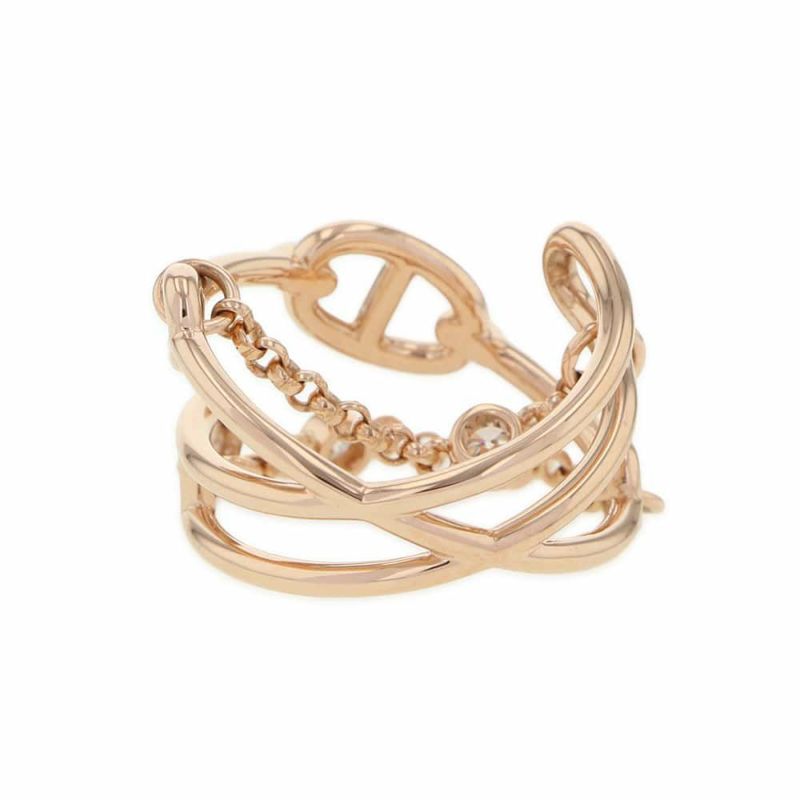 エルメス リング シェーヌダンクル カオスMM ダイヤモンド 3P 0.22ct K18PGピンクゴールド リングサイズ54 指輪