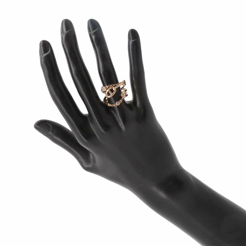 エルメス リング シェーヌダンクル カオスMM ダイヤモンド 3P 0.22ct K18PGピンクゴールド リングサイズ54 指輪