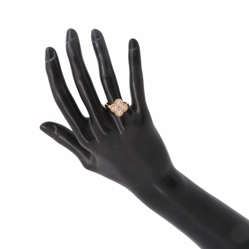 ヴァンクリーフ&アーペル リング ヴィンテージ アルハンブラ リング ダイヤモンド約0.48ct K18PG リングサイズ53 VCARP2R400