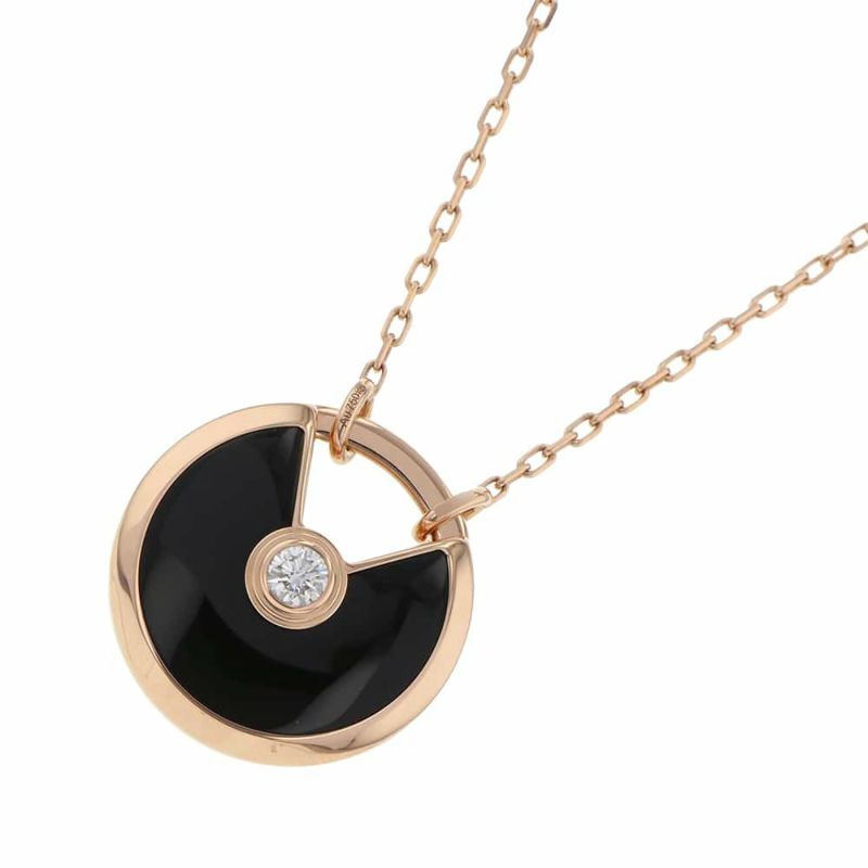 カルティエ ネックレス アミュレットドゥカルティエ ネックレス SM オニキス ダイヤモンド1P 0.09ct K18PG B7224558