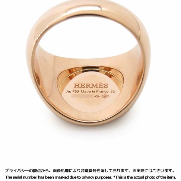 エルメス リング エクスリブリス シュヴァリエ リング K18PGピンゴールド リングサイズ52 HERMES 指輪 ジュエリー