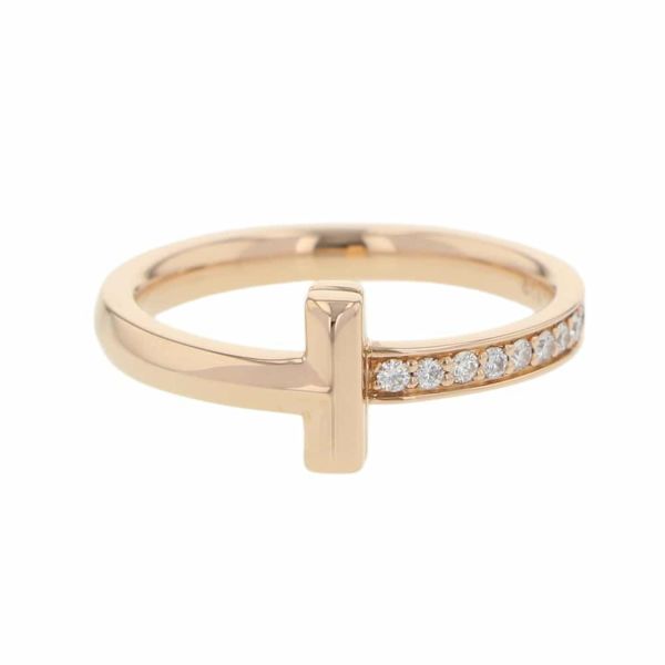 ティファニー リング Tワン ナロー リング ダイヤモンド 0.08ct K18PG リングサイズ約11号 67795369 Tiffany&Co. 指輪 ジュエリー