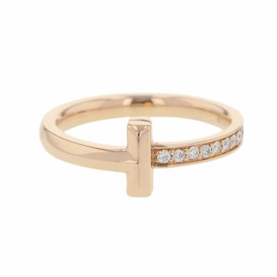 ティファニー リング Tワン ナロー リング ダイヤモンド 0.08ct