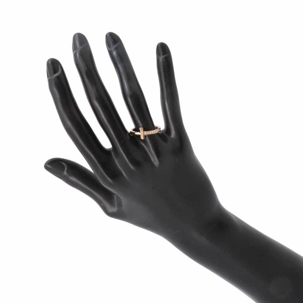 ティファニー リング Tワン ナロー リング ダイヤモンド 0.08ct K18PG リングサイズ約11号 67795369 Tiffany&Co. 指輪 ジュエリー