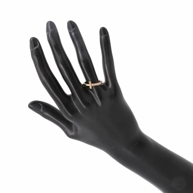 ティファニー リング Tワン ナロー リング ダイヤモンド 0.08ct K18PG リングサイズ約11号 67795369 Tiffany&Co. 指輪 ジュエリー