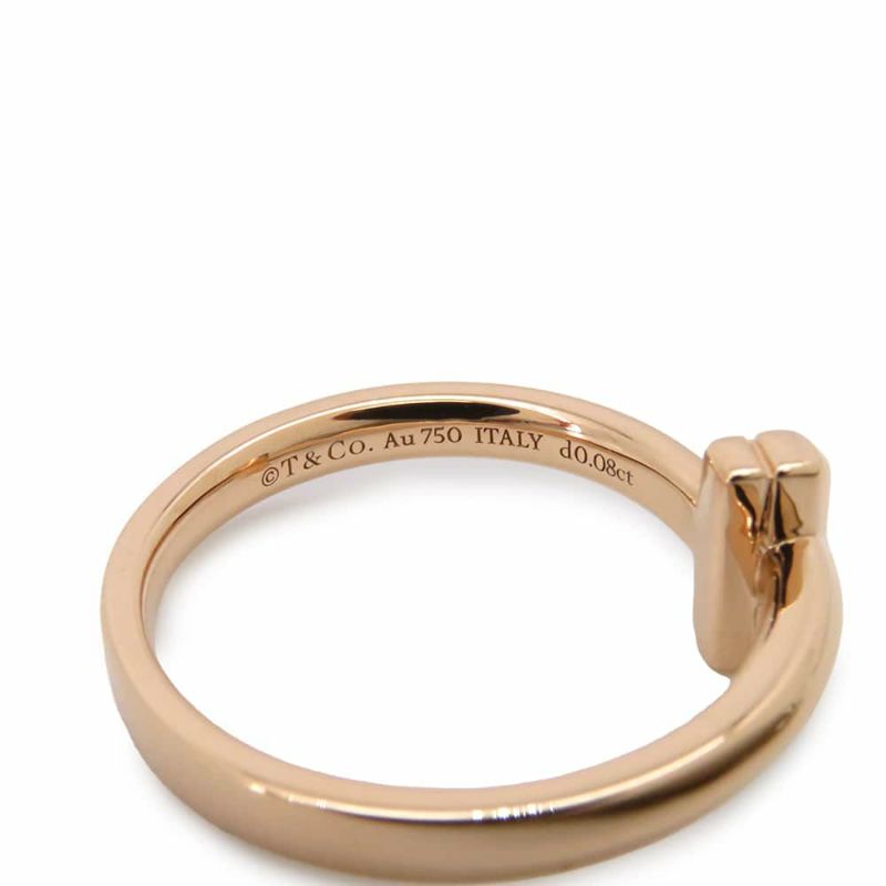 ティファニー リング Tワン ナロー リング ダイヤモンド 0.08ct K18PG リングサイズ約11号 67795369 Tiffany&Co. 指輪 ジュエリー