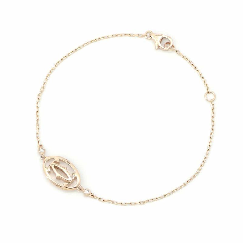 カルティエ ブレスレット ロゴ ブレスレット ダイヤモンド2P 0.04ct K18PGピンクゴール B6038000 Cartier ジュエリー