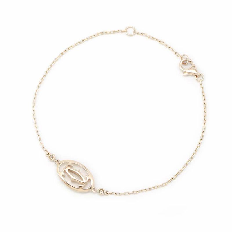 カルティエ ブレスレット ロゴ ブレスレット ダイヤモンド2P 0.04ct K18PGピンクゴール B6038000 Cartier ジュエリー