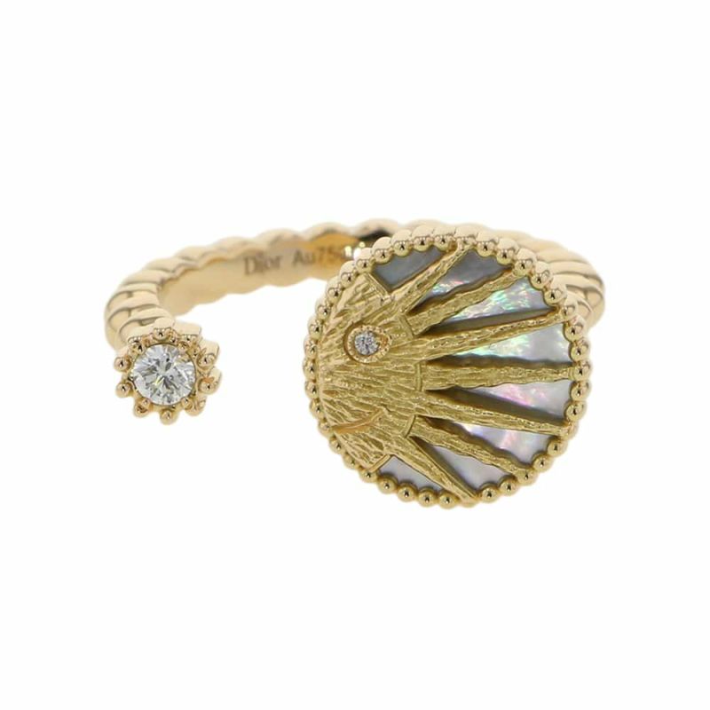 ディオール リング ローズ セレスト リング ダイヤモンド0.07ct マザーオブパール K18YG リングサイズ50 JSAM95014 指輪