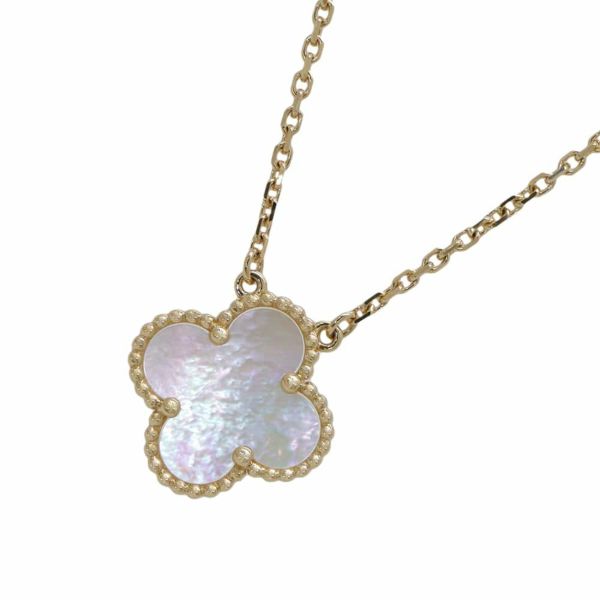 ヴァンクリーフ&アーペル ネックレス ヴィンテージ アルハンブラ ペンダント マザーオブパール K18YGイエローゴールド VCARA45900