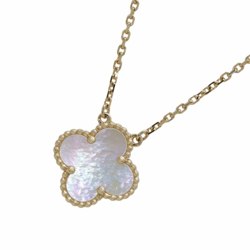 ヴァンクリーフ&アーペル ネックレス ヴィンテージ アルハンブラ ペンダント マザーオブパール K18YGイエローゴールド VCARA45900