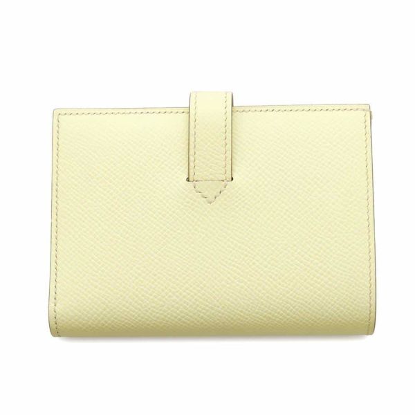 エルメス 二つ折り財布 Hパッサン コンパクト ジョーヌミルトン/シルバー金具 エプソン W刻印