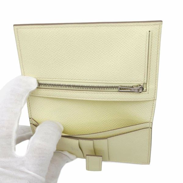 エルメス 二つ折り財布 Hパッサン コンパクト ジョーヌミルトン/シルバー金具 エプソン W刻印