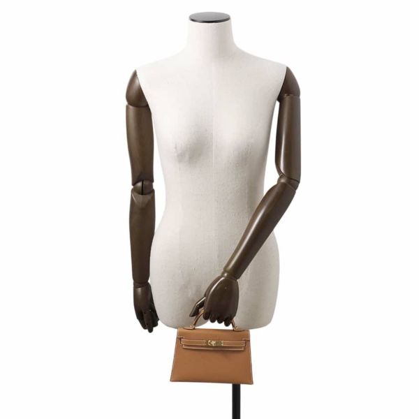 エルメス ハンドバッグ ミニケリードゥ 外縫い ゴールド/ゴールド金具 エプソン W刻印 2wayショルダー