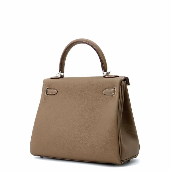 エルメス ハンドバッグ ケリー25 内縫い エトゥープ/シルバー金具 トゴ K刻印 2wayショルダー