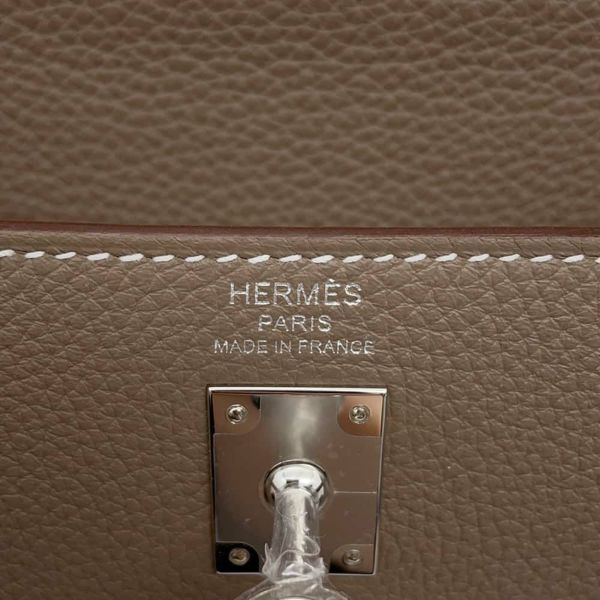 エルメス ハンドバッグ ケリー25 内縫い エトゥープ/シルバー金具 トゴ K刻印 2wayショルダー