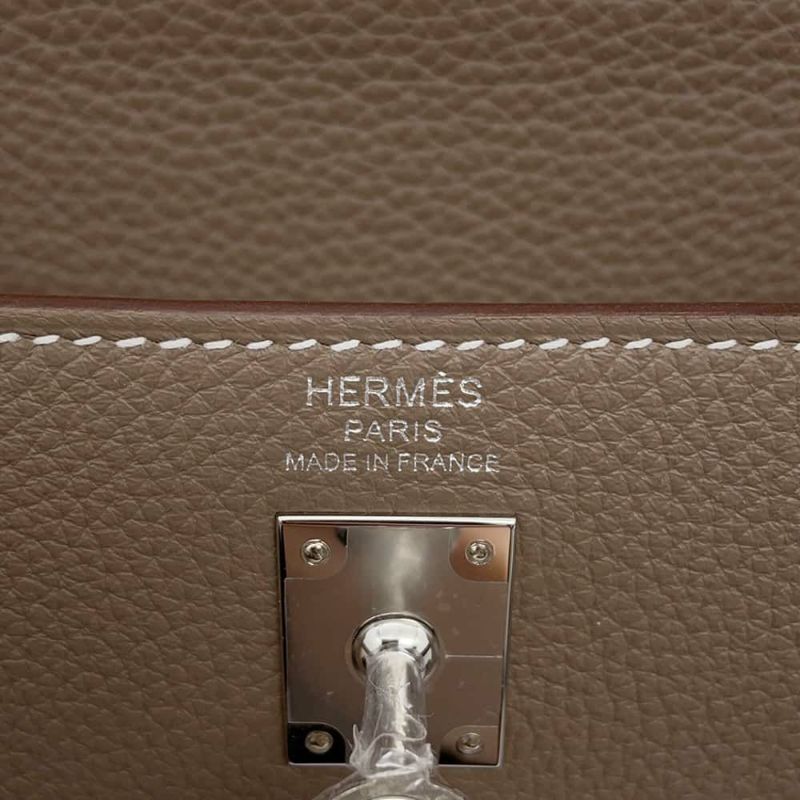エルメス ハンドバッグ ケリー25 内縫い エトゥープ/シルバー金具 トゴ K刻印 2wayショルダー