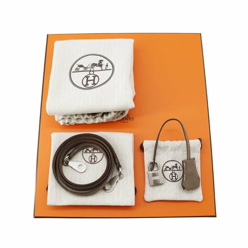 エルメス ハンドバッグ ケリー25 内縫い エトゥープ/シルバー金具 トゴ K刻印 2wayショルダー