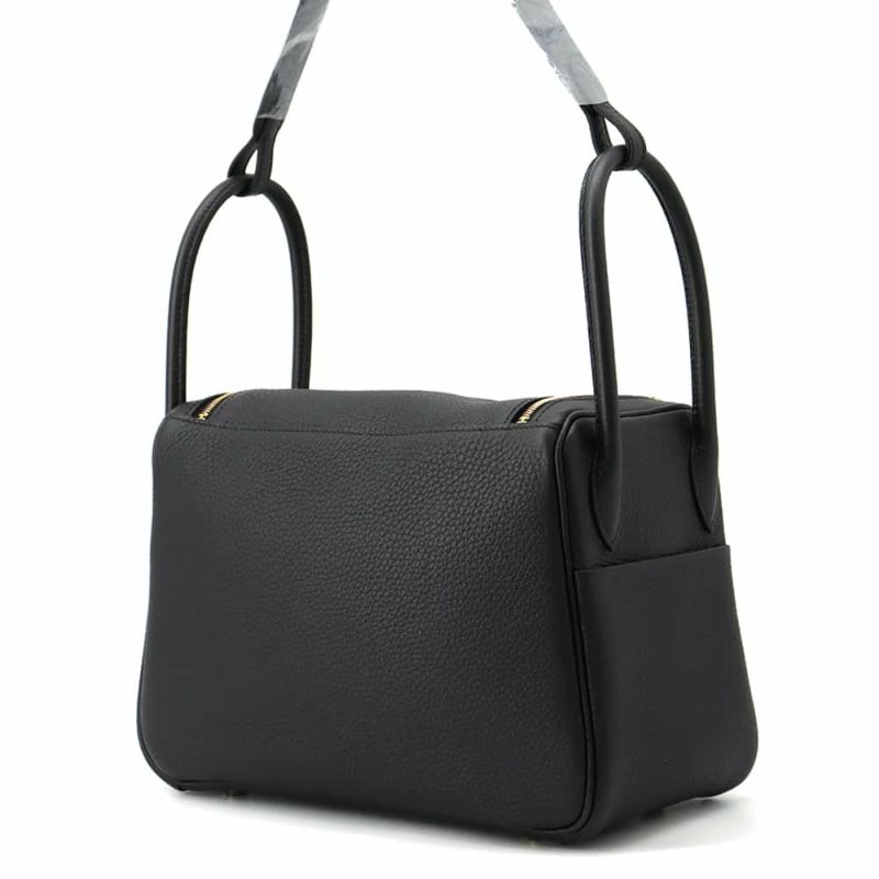 エルメス ハンドバッグ リンディ26 ブラック/ゴールド金具 トリヨンクレマンス W刻印 2wayショルダー 黒