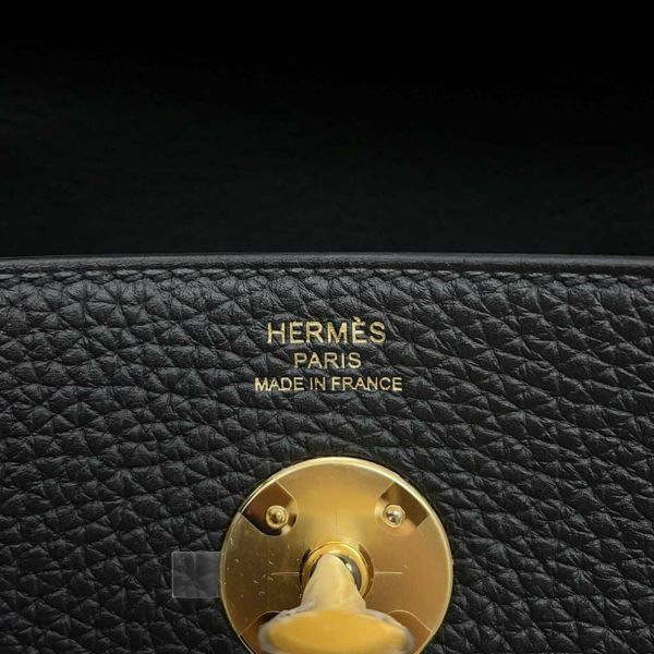 エルメス ハンドバッグ リンディ26 ブラック/ゴールド金具 トリヨンクレマンス W刻印 2wayショルダー 黒