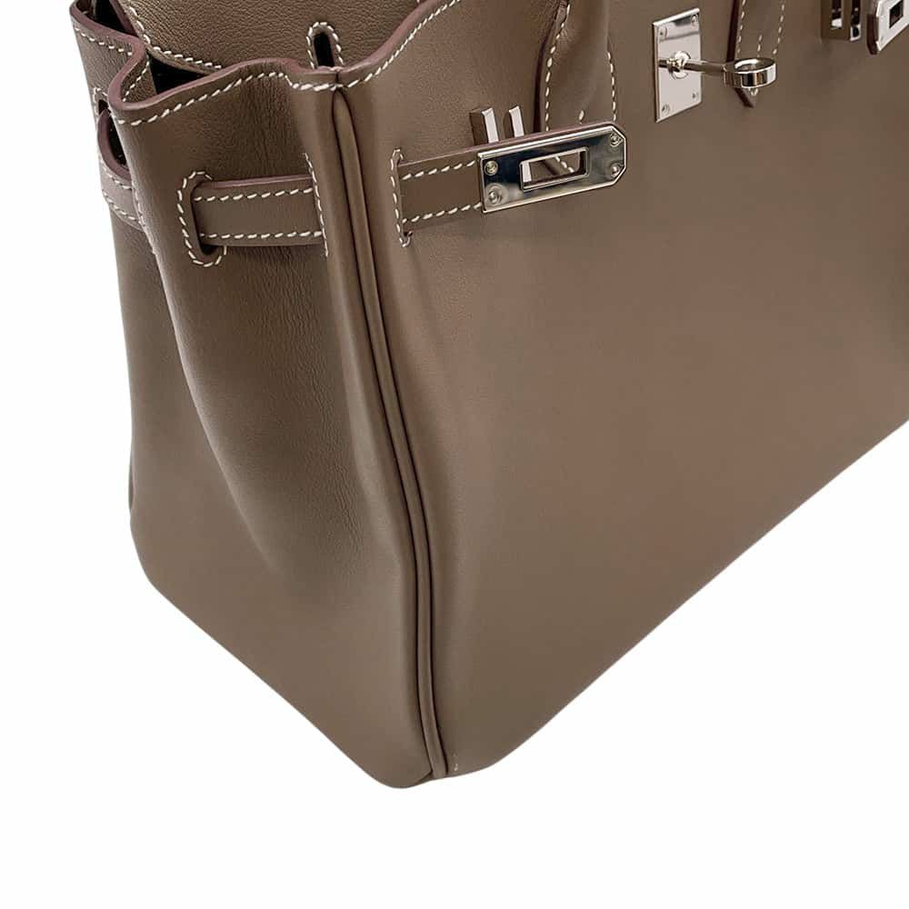 エルメス バーキン25 エトゥープ/シルバー金具 スイフト W刻印 HERMES Birkin ハンドバッグ