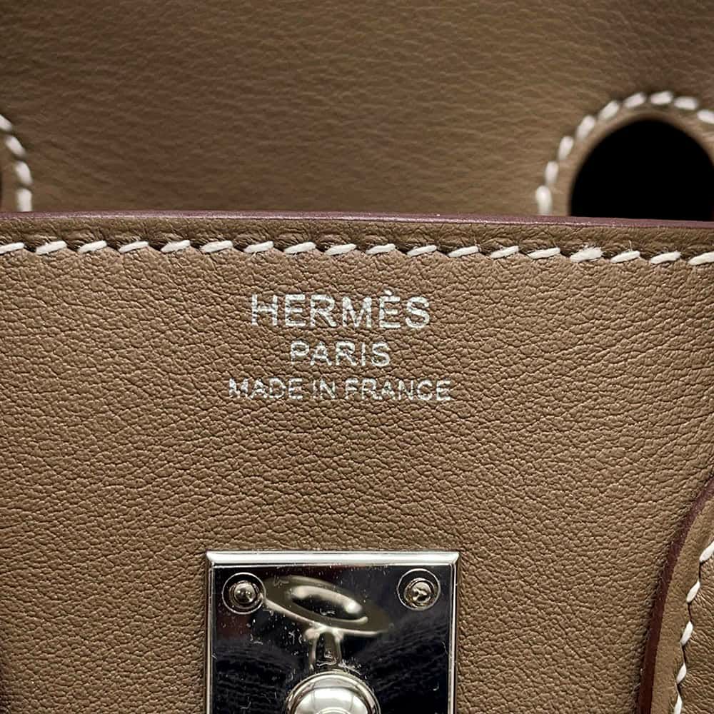 エルメス バーキン25 エトゥープ/シルバー金具 スイフト W刻印 HERMES Birkin ハンドバッグ