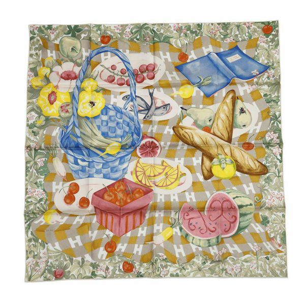 エルメス スカーフ カレ90 Un 草上のカレ Carre sur l'Herbe HERMES